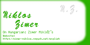 miklos zimer business card